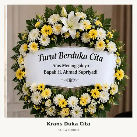 Krans Bunga Duka Tanah Datar