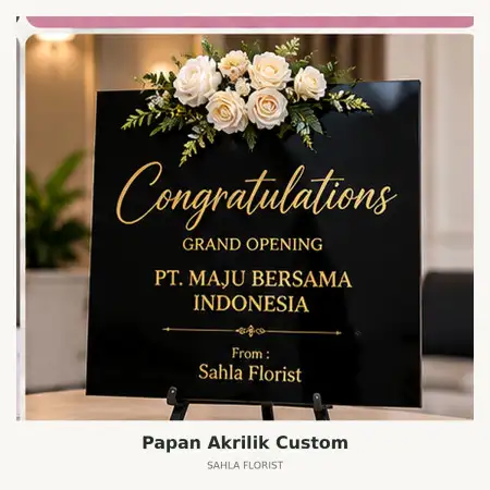 Papan Bunga Akrilik Tanah Datar